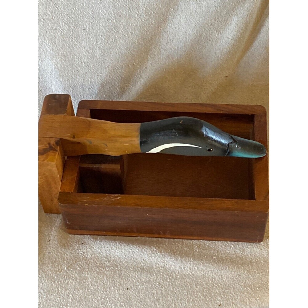 Vintage Canadian Goose Duck Nut Cracker Bowl Wooden Shell Cracker Hand Painted